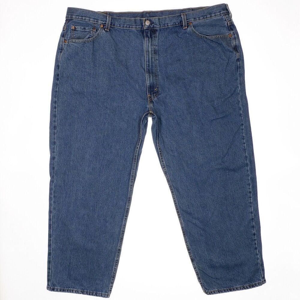 Levis 550 Jeans Mens Size 52x30 Measures 49x28 Blue Straight Leg Cotton Denim
